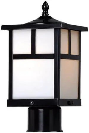 Maxim 4055WTBK 12 in. Coldwater 1-Light Outdoor Pole & Post Lantern, Black