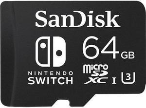 SanDisk 64GB Micro SD UHS-I Licensed for Nintendo Switch, Speed Up to 100MB/s (SDSQXBO064GANCZ)