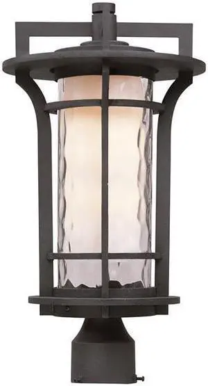 Maxim 65780WGBO Oakville LED 1-Light Outdoor Pole & Post Lantern, Black Oxide