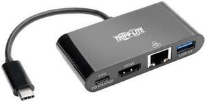 Tripp Lite U444-06N-H4GUBC USB-C to HDMI Adapter with USB-A Hub - Black