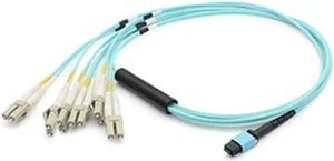 AddOn ADD-MPO-6LC15M5OM3 49.21 ft. Aqua MPO to 6xLC Duplex Fanout SMF Yellow Patch Cable AddOn ADD-MPO-6LC15M5OM3 49.21 ft. Aqua MPO to 6xLC Duplex Fanout SMF Yellow Patch Cable