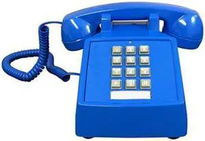 Cortelco ITT-2500-V-BL 250012-VBA-20M Desk Phone with Volume, Blue