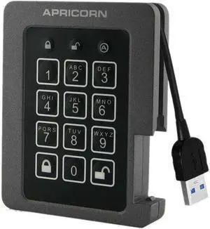 Apricorn Mass Storage ASSD-3PL256-240F Aegis 240GB Padlock USB 3.1 Gen 1 Solid State Drive