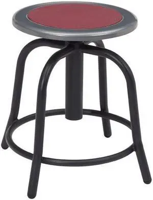 National Public Seating 6818-10 18-24 in. Height Adjustable Swivel Stool - Burgundy Seat & Black Frame