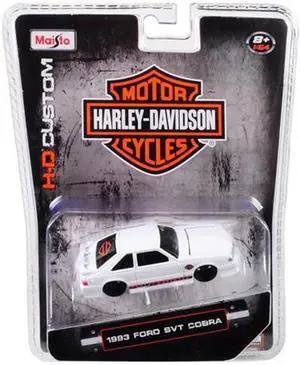 Maisto 15414-HD1 1993 Ford SVT Cobra White Harley Davidson 1 by 64 Die-Cast Model Cars