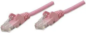 Intellinet Network Cable, Cat5e, UTP, RJ45 Male / RJ45 Male, 5.0 m (14 ft.), Pink