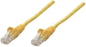 Intellinet Network Cable, Cat5e, UTP, RJ45 Male / RJ45 Male, 0.15 m (0.5 ft.), Yellow