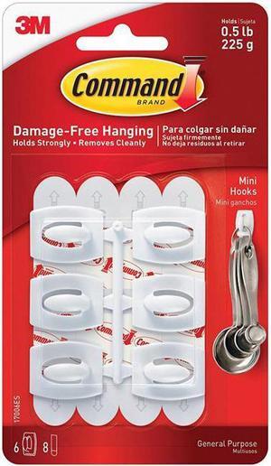 3M CHS1001 17006 Command Hooks & Strips - Mini, White