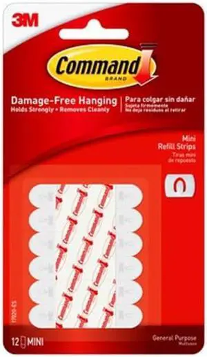 3M CHS1101 17020 Command Refill Strips, White - Mini