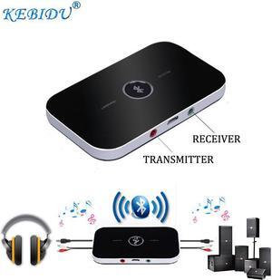 KEBIDU 2018 Bluetooth Transmitter & Receiver 3.5mm Audio Cable 2-in-1 Wireless Adapter for Headphone Speaker TV Stereos MP3 MP4