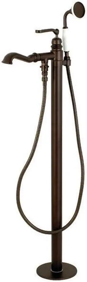 Kingston Brass KS7015RL Royale Royale Single Handle Freestanding Roman Tub Faucet with Hand Shower, Oil Rubbed Bronze