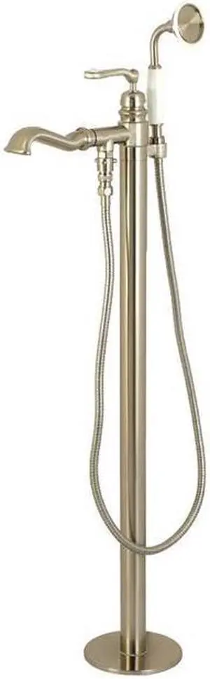 Kingston Brass KS7018RL Royale Royale Single Handle Freestanding Roman Tub Faucet with Hand Shower, Brushed Nickel