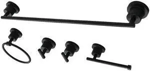 Kingston Brass BAH82134478MB Modern Concord 5 Piece Bathroom Accessory Set, Matte Black