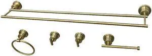 Kingston Brass BAH821330478SB 5 Piece Concord Bathroom Accessory Set, Satin Brass