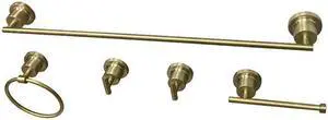Kingston Brass BAH8212478SB Concord Modern 5 Piece Bathroom Accessory Set, Satin Brass