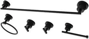Kingston Brass BAH8230478MB Concord 5 Piece Bathroom Accessory Set, Matte Black