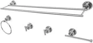 Kingston Brass BAH821330478C 5 Piece Concord Bathroom Accessory Set, Polished Chrome