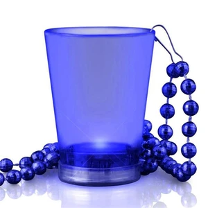 Blinkee 1290040 Light Up Blue Shot Glass on Blue Beaded Necklaces Blinkee 1290040 Light Up Blue Shot Glass on Blue Beaded Necklaces