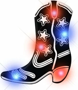 Blinkee 3345000 Black Cowboy Boot Flashing Body Light Lapel Pins Blinkee 3345000 Black Cowboy Boot Flashing Body Light Lapel Pins