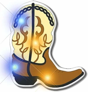 Blinkee 3335000 Brown Cowboy Boot Flashing Body Light Lapel Pins Blinkee 3335000 Brown Cowboy Boot Flashing Body Light Lapel Pins