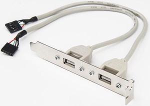 Rocstor 2 Port USB A Female Low Profile Slot Plate Adapter