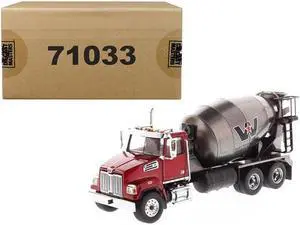 Diecast Masters 71033 1 by 50 Diecast Scale Concrete Mixer for Western Star 4700 SF Model, Metallic Red & Silver