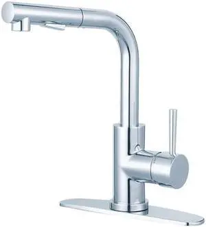Gourmetier LS2711DL Modern Concord Single-Handle Kitchen Faucet with Pull-Out Sprayer - Polished Chrome