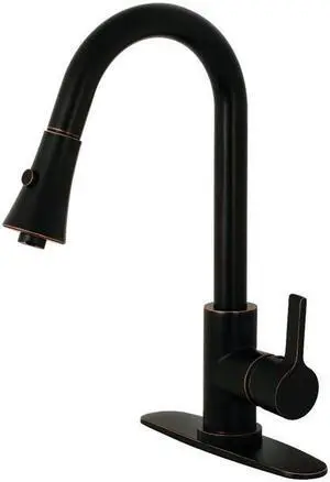 Gourmetier LS8726CTL Modern Continental Single-Handle Pull-Down Kitchen Faucet - Naples Bronze
