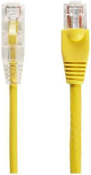Black Box C6APC28-YL-07 7 ft. Unshielded 500 MHz PVC Stranded Ethernet Patch Cable Snagless Boot, Yellow