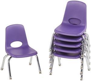 Classroom Daycare School 10" Kids Stack Chair Swivel Glide, 6-Pack - Purple