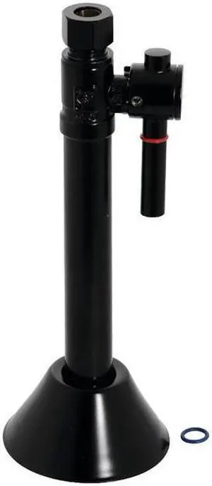 Kingston Brass CC83250DL Vintage 0.5 in. Sweat x 0.37 in. O.D. Compression Vintage Straight Shut-Off Valve with 5 in. Extension, Matte Black