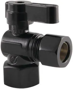 Kingston Brass KF4440MB 0.5 in. Fip x 0.5 in. OD Compression Angle Stop Valve, Matte Black