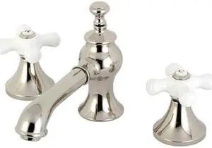Kingston Brass KC7066PX Vintage Traditional 8 in. Widespread Bathroom Faucet, Polished Nickel