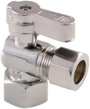 Kingston Brass KF4440SN 0.5 in. Fip x 0.5 in. OD Compression Angle Stop Valve, Brushed Nickel