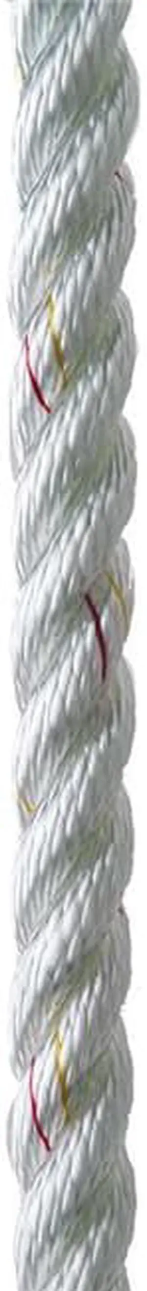 New England Ropes 3/8" X 15' Premium Nylon 3 Strand Dock Line - White w/Tracer