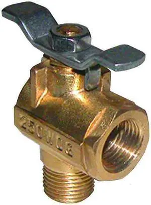 GROCO 1/2" NPT 90° Bronze Fuel Valve
