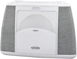 Jensen CD-565 Portable Bluetooth CD Music System, Gray & White