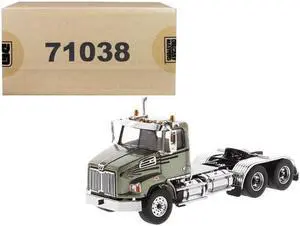 Western Star 4700 SB Tandem Day Cab Tractor Metallic Olive Green 1/50 Diecast Model by Diecast Masters