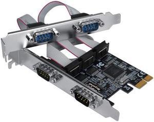 Siig LB-S00114-S1 AC Quad Serial Port RS232 Pcie Card 256 Bytes Brown Box, Black