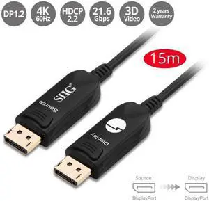SIIG 4K DisplayPort 1.2 AOC Cable - 20M