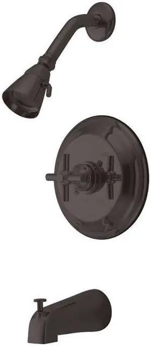 Kingston Brass KB2635EX Tub & Shower Faucet with Cross Handle, Oil Rubbed Bronze