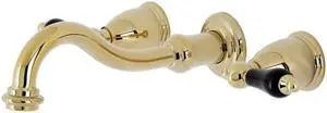 Kingston Brass KS3122PKL Duchess Two-Handle Wall Mount Bathroom Faucet, Polished Brass