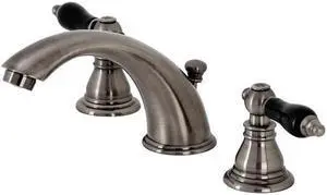 Kingston Brass KB963AKL Duchess Widespread Bathroom Faucet with Plastic Pop-Up, Black Stainless