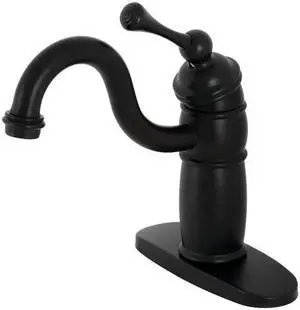 Kingston Brass KB1480BL Vintage Single-Handle Monoblock Bar Faucet, Matte Black