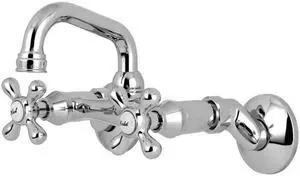 Kingston Brass KS212C Two-Handle Wall Mount Bar Faucet, Polished Chrome