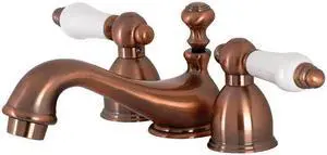 Kingston Brass KS395PLAC Restoration Mini-Widespread Bathroom Faucet, Antique Copper