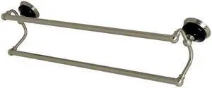 Kingston Brass BA9113BN 24 in. Water Onyx Dual Towel Bar, Brushed Nickel