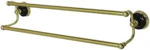 Kingston Brass BA9113PB 24 in. Water Onyx Dual Towel Bar, Polished Brass
