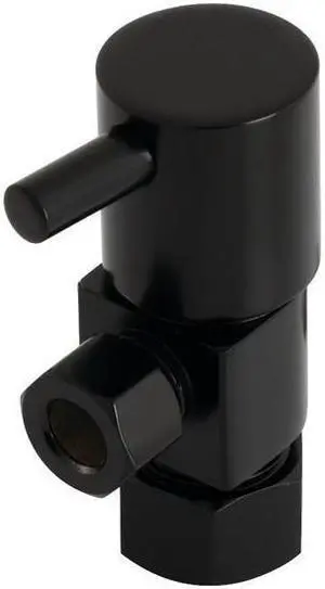 Kingston Brass CD53300DL Concord 5/8"O.D x 3/8" O.D Anti-Seize Deluxe Quarter Turn Ceramic Hardisc Cartridge Angle Stop, Matte Black