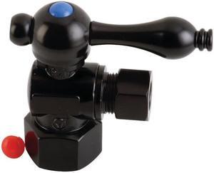Kingston Brass CC43100 Quarter Turn Valves 0.5 in. FIP x 0.375 in. O.D. Compression, Matte Black